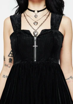 Heartless Zip Front Mini Dress
