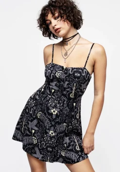 Hecate's Garden Button Up Apron Dress