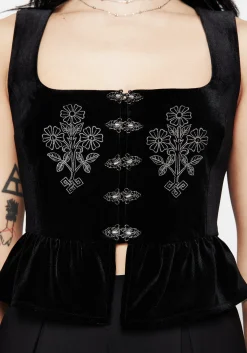 Hellebore Floral Embroidered Waistcoat Top