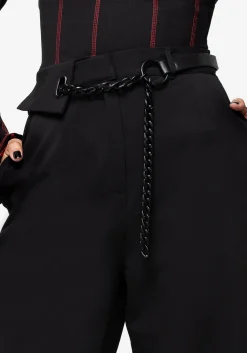 Hellion Chain Belt Wide Leg Trousers