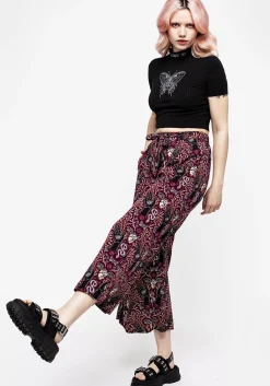 Hemlock Print Tie Waist Culottes
