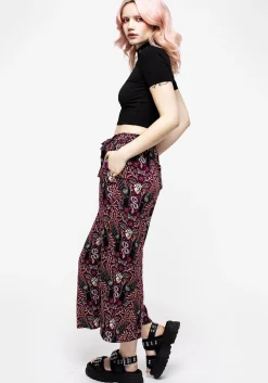 Hemlock Print Tie Waist Culottes