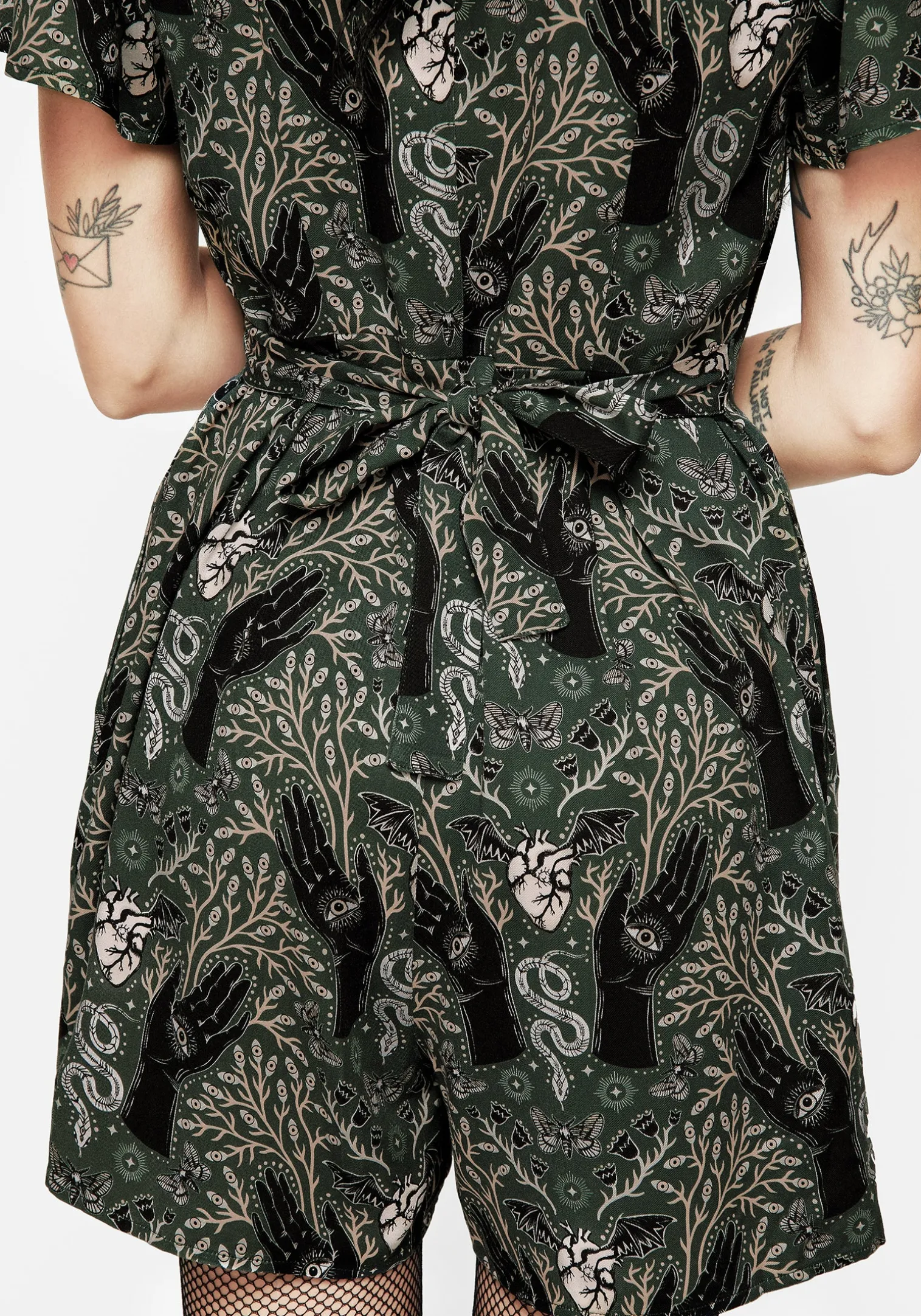 Hemlock V-Neck Playsuit - Green
