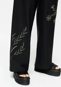 Herald Embroidered Wide Leg Trousers