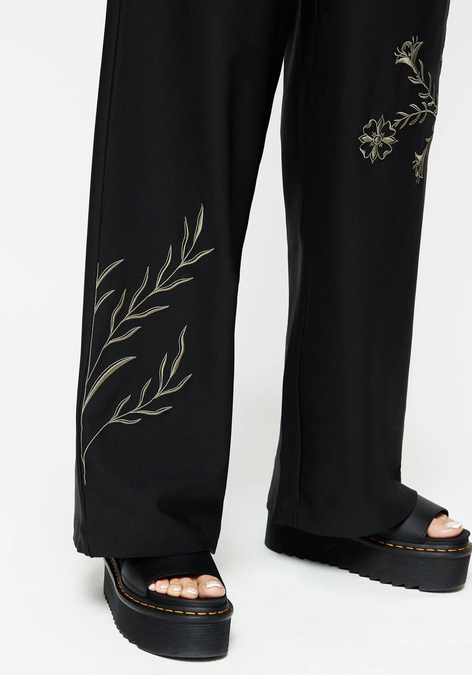 Herald Embroidered Wide Leg Trousers