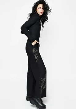 Herald Embroidered Wide Leg Trousers