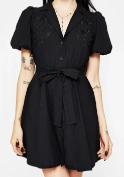 Herbalist Embroidered Mini Shirt Dress