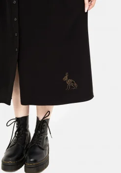 Hester Embroidered Button Up Midi Shirt Dress
