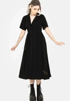 Hester Embroidered Button Up Midi Shirt Dress