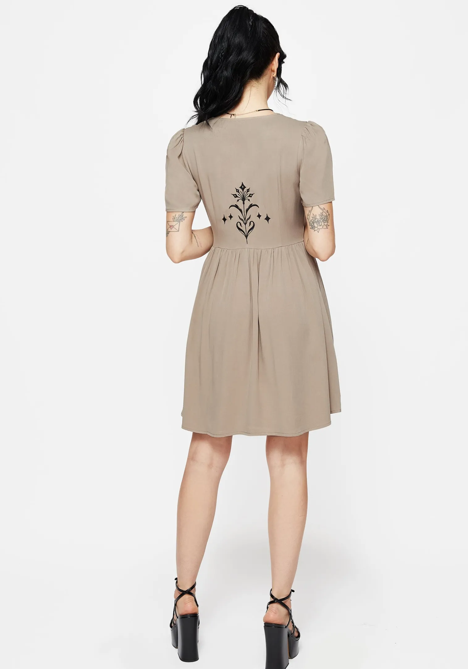 Hester Embroidered Button Up Mini Dress