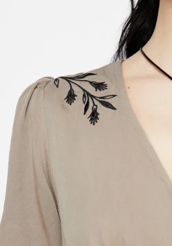 Hester Embroidered Button Up Mini Dress