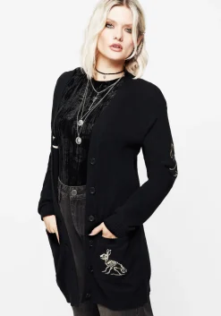 Hester Embroidered Knit Longline Cardigan