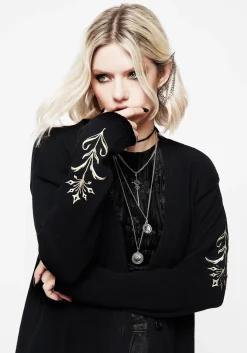Hester Embroidered Knit Longline Cardigan