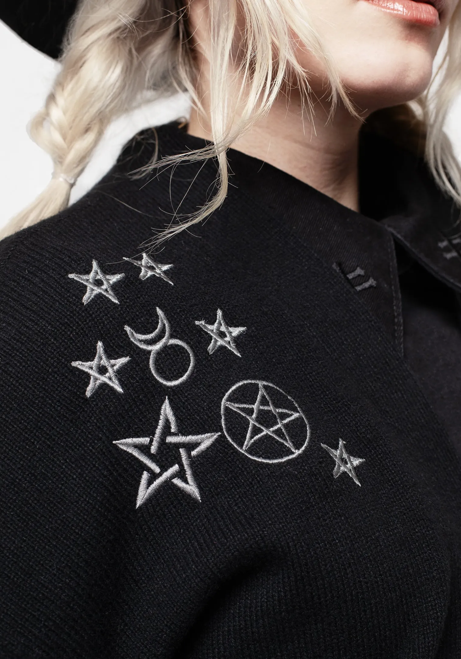 Hex Embroidered Cardigan