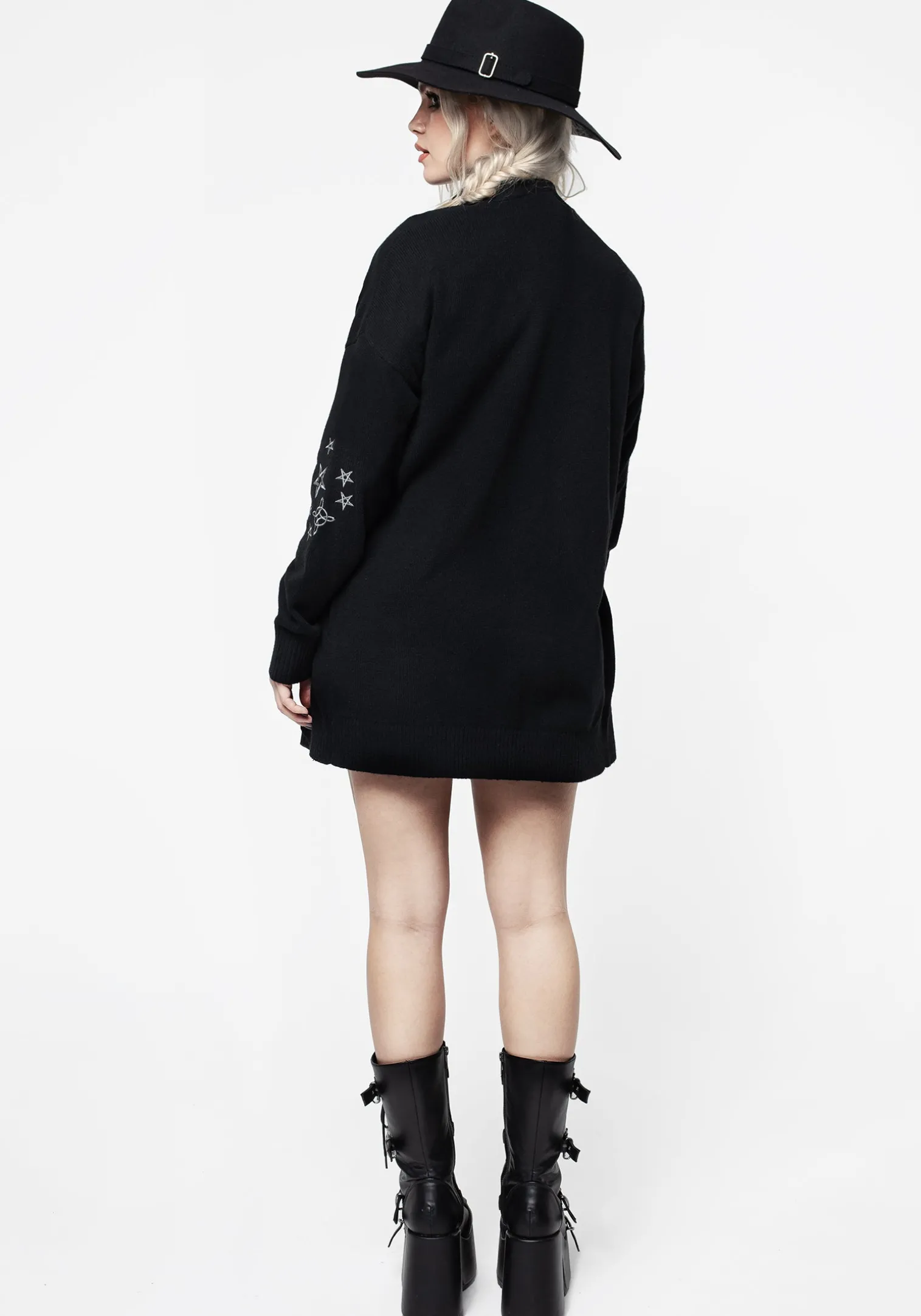 Hex Embroidered Cardigan