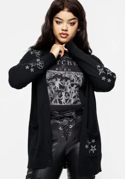 Hex Embroidered Cardigan