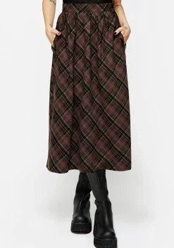 Hickory Check Midi Skirt