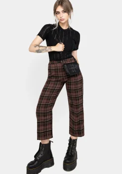 Hickory Check Straight Leg Trousers