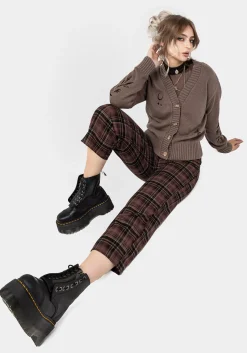 Hickory Check Straight Leg Trousers