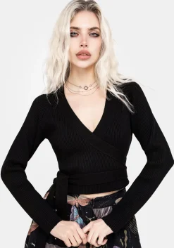 Holda Rib Knit Wrap Cardigan