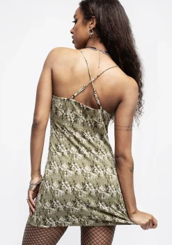 Honeyrose Cowl Neck Tie Waist Mini Dress