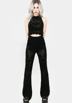 Hooked Pointelle Flare Trousers