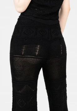 Hooked Pointelle Flare Trousers