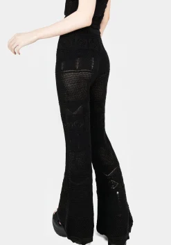 Hooked Pointelle Flare Trousers