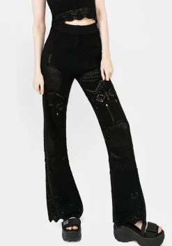 Hooked Pointelle Flare Trousers