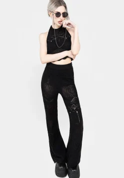 Hooked Pointelle Flare Trousers