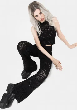 Hooked Pointelle Flare Trousers