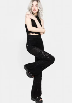 Hooked Pointelle Flare Trousers