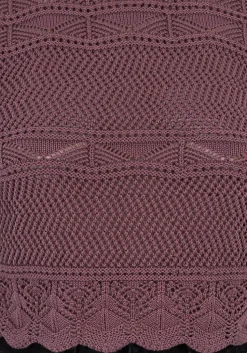 Hooked Pointelle Short Sleeve Crop Top - Purple