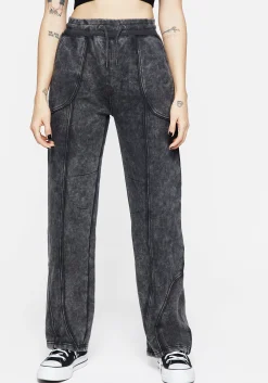 Ianthe Acid Wash Straight Leg Sweatpants