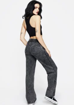 Ianthe Acid Wash Straight Leg Sweatpants