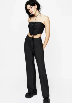 Inanna Embroidered Lace Up Corset Top