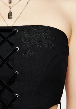 Inanna Embroidered Lace Up Corset Top