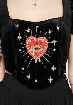 Ingrid Embroidered Applique Corset Top