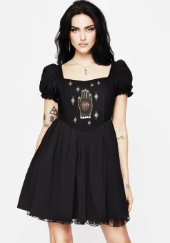 Ingrid Embroidered Applique Corset Mini Dress