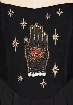 Ingrid Embroidered Applique Corset Mini Dress