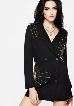 Ingrid Hand Embroidered Applique Blazer Dress