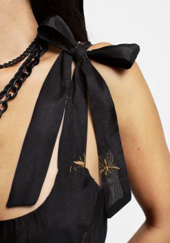 Insectarium Embroidered Organza Tiered Corset Mini Dress