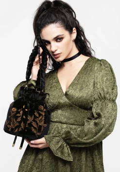 Instar Butterfly Embroidered Bucket Bag