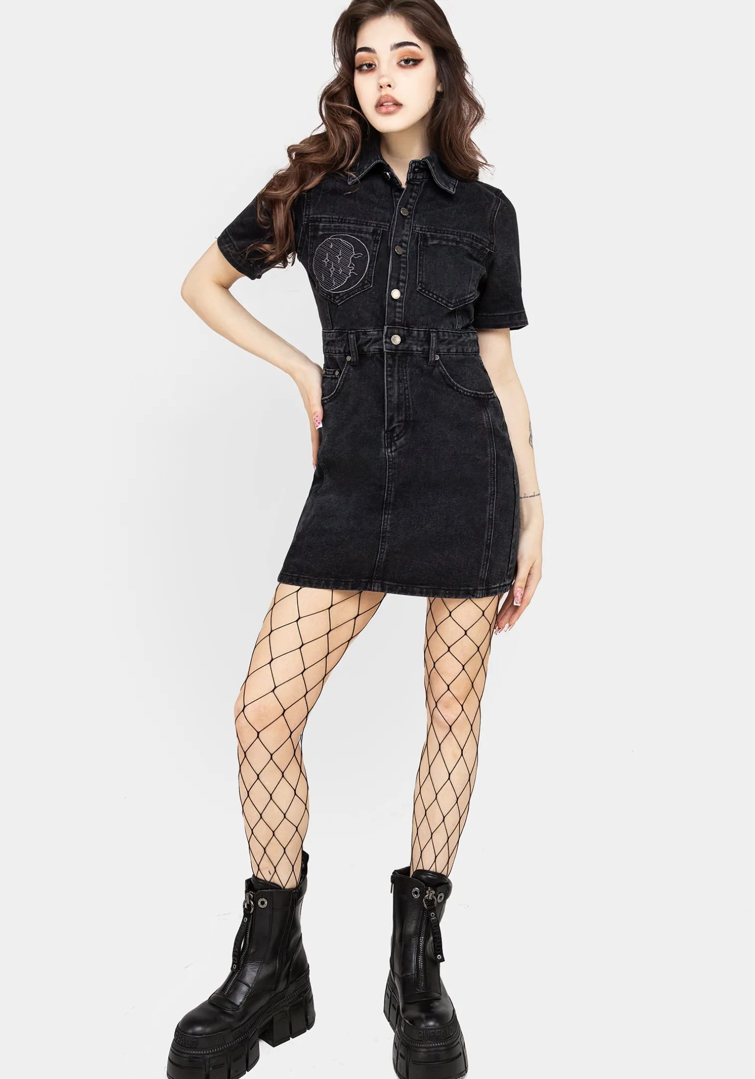 Invictus Denim Mini Shirt Dress