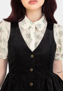 Iris Button Up Pinafore Mini Dress