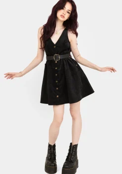 Iris Button Up Pinafore Mini Dress