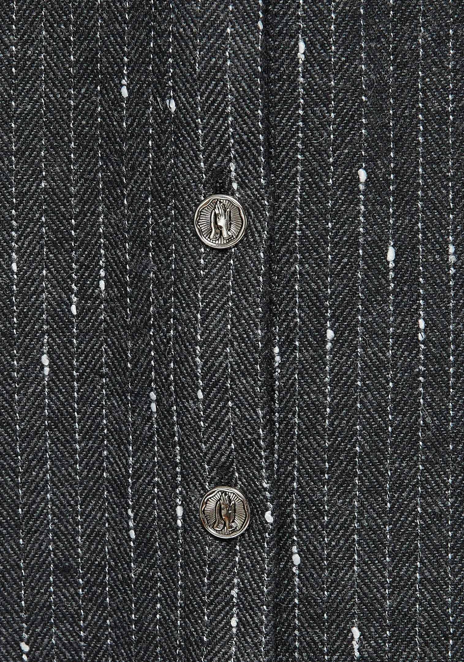 Isabella Wool Blend Button Up Mini Pinafore Dress