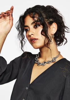 Isidora Embroidered Button Up Blouse