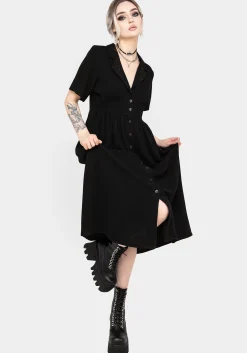 Jasmine Embroidered Midi Shirt Dress