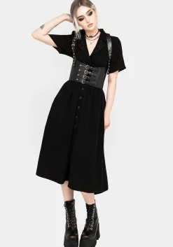 Jasmine Embroidered Midi Shirt Dress